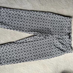 Zac & Rachel  Mid-Length Pants 10  Black & White Nylon/Rayon Stretch Waist